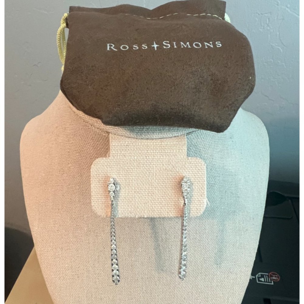 Ross & Simons 1.50 ct. T.w. Diamond Linear Earrings in Sterling Silver